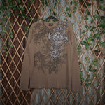 large - Vintage Y2K Mma Elite waffle net ribbed thermal long - Brown - L