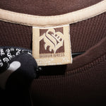 XL - Vintage Y2K Brooklyn Express ribbed waffle net thermal - Brown - XL