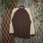 XL - Vintage Y2K Brooklyn Express ribbed waffle net thermal - Brown - XL
