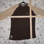 XL - Vintage Y2K Brooklyn Express ribbed waffle net thermal - Brown - XL