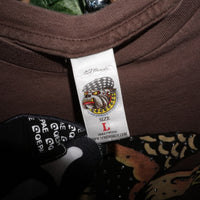 large - Vintage Y2K At Hardy eagle ed hardy tattoo shirt - Brown - L
