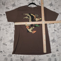 large - Vintage Y2K At Hardy eagle ed hardy tattoo shirt - Brown - L