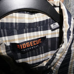 medium - Vintage Y2K Ridge Cut plaid button shirt - White - M