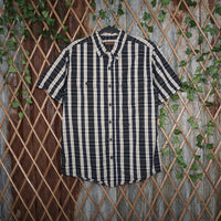 medium - Vintage Y2K Ridge Cut plaid button shirt - White - M