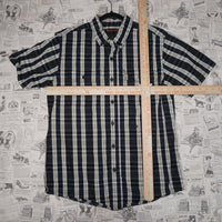 medium - Vintage Y2K Ridge Cut plaid button shirt - White - M