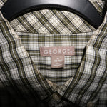 medium - Vintage Y2K George plaid button essential shirt - White - M