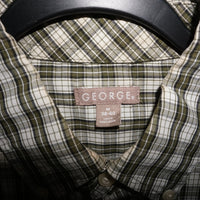 medium - Vintage Y2K George plaid button essential shirt - White - M