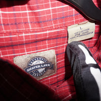 large - Vintage Y2K Shaver Lake plaid button essential shirt - Red - L