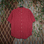 large - Vintage Y2K Shaver Lake plaid button essential shirt - Red - L