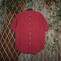 large - Vintage Y2K Shaver Lake plaid button essential shirt - Red - L