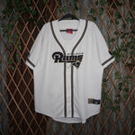 XL - Vintage Y2K Nfl st louis rams embroidered button jersey - White - XL