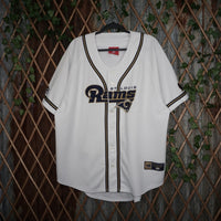 XL - Vintage Y2K Nfl st louis rams embroidered button jersey - White - XL