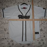 XL - Vintage Y2K Nfl st louis rams embroidered button jersey - White - XL