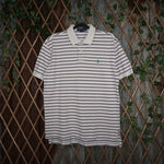 large - Vintage Y2K Polo Ralph Lauren stripe embroidered - White - L