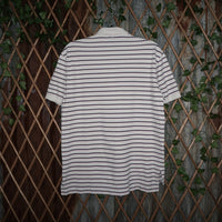 large - Vintage Y2K Polo Ralph Lauren stripe embroidered - White - L
