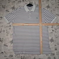 large - Vintage Y2K Polo Ralph Lauren stripe embroidered - White - L