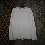 large - Vintage Y2K No Boundaries ribbed waffle net thermal - White - L