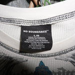 large - Vintage Y2K No Boundaries ribbed waffle net thermal - White - L