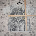 large - Vintage Y2K Anvil grunge dragon aop japanese white - L
