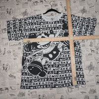 L - Vintage Y2K Disney mickey co aop sketch repeat logo - White - L