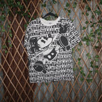 L - Vintage Y2K Disney mickey co aop sketch repeat logo - White - L