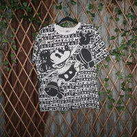 L - Vintage Y2K Disney mickey co aop sketch repeat logo - White - L