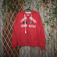 XL - Vintage Y2K Aeropostale times square nyc zip hoodie - Red - XL