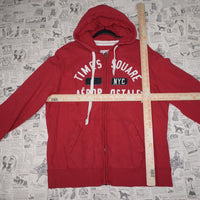 XL - Vintage Y2K Aeropostale times square nyc zip hoodie - Red - XL