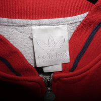 medium - Vintage Y2K Adidas zip track jacket stripe two tone - Red - M