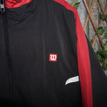 XXL - Vintage Y2K Wilson embroidered logo chest windbreaker - Black - XXL