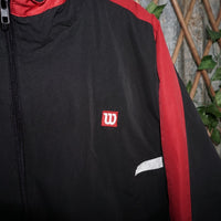 XXL - Vintage Y2K Wilson embroidered logo chest windbreaker - Black - XXL