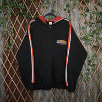 XL - Vintage Y2K Side Out embroidered chest stripes down - Black - XL