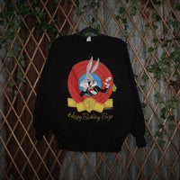 large - Vintage Y2K Warner Bros happy birthday bugs bunny - Black - L