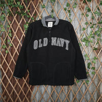 XL - Vintage Y2K Old Navy embroidered patch fell across - Black - XL