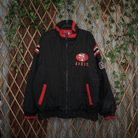 large - Vintage Y2K Pro Player san francisco 49ers puffer - Black - L