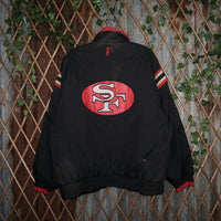large - Vintage Y2K Pro Player san francisco 49ers puffer - Black - L