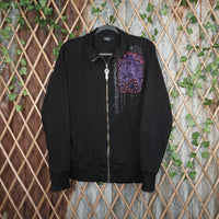 S - Vintage Y2K Log premium men’s jacket grunge chest hit - Black - S