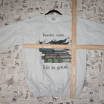 medium - Vintage Y2K American Vintage books cats life good - Gray - M