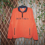large - Vintage Y2K Russell Athletic old navy quarter zip - Orange - L