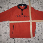 large - Vintage Y2K Russell Athletic old navy quarter zip - Orange - L