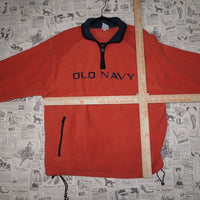 large - Vintage Y2K Russell Athletic old navy quarter zip - Orange - L