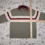 medium - Vintage Y2K Gap horizontal stripe knit quarter zip - Beige - M