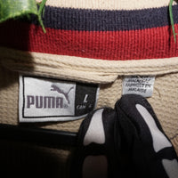 L - Vintage Y2K Puma embroidered patch essential waffle knit - Beige - L