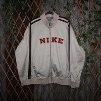XXL - Vintage Y2K Nike embroider spellout zip track jacket - Beige - XXL