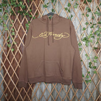 medium - Vintage Y2K Ed Hardy embroider spellout cursive - Brown - M
