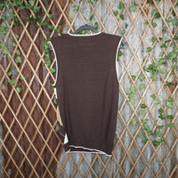 14/16 - Vintage Y2K Basic Editions argyle sweater vest 2000s - Brown - 14