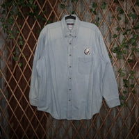 XL - Vintage Y2K American Vintage jerzees embroider wolf - Blue - XL