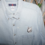 XL - Vintage Y2K American Vintage jerzees embroider wolf - Blue - XL