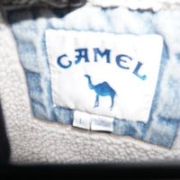 L - Vintage Y2K Camel denim trucker jacket sherpa lined - Blue - L