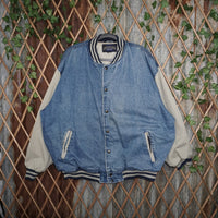 XL - Vintage Y2K Cambridge Classics denim bomber jacket - White - XL